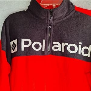 Red Polaroid Quarter Zip Cropped Fleece Junior Size Medium 80s vibes